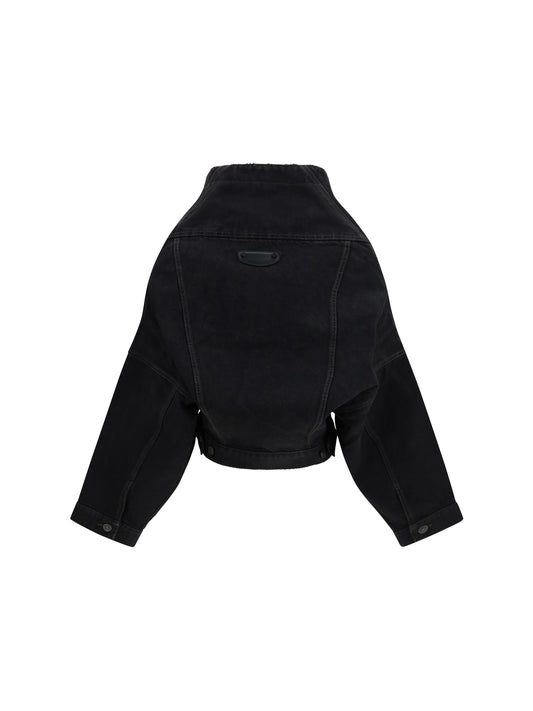 Balenciaga Wrap organic Japanese denim Jacket - Lt Vint Blck W Eff