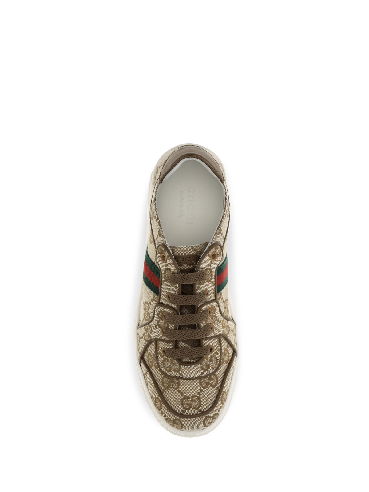 Gucci GG monogram Sneakers with Web detail for Boy - Vint.Sand/Cashew/Vrv