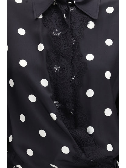 Max Mara Sportmax Polka dot lace Dress with drawstring - Black