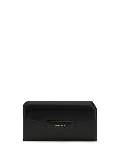 Givenchy Antigona Box leather pouch with chain - Black