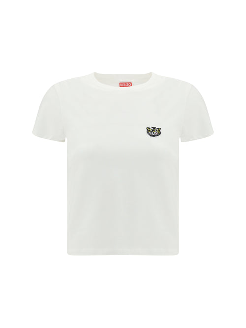 Kenzo Cotton T-shirt with the embroidered “Wild Tiger” - Off White
