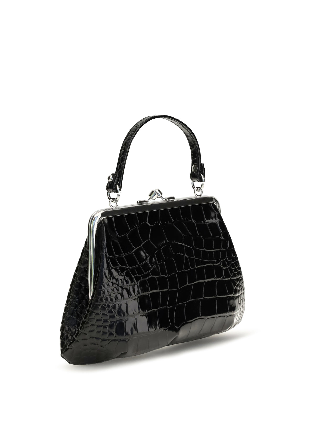 Vivienne Westwood Granny Frame crocodile effect Handbag - Black