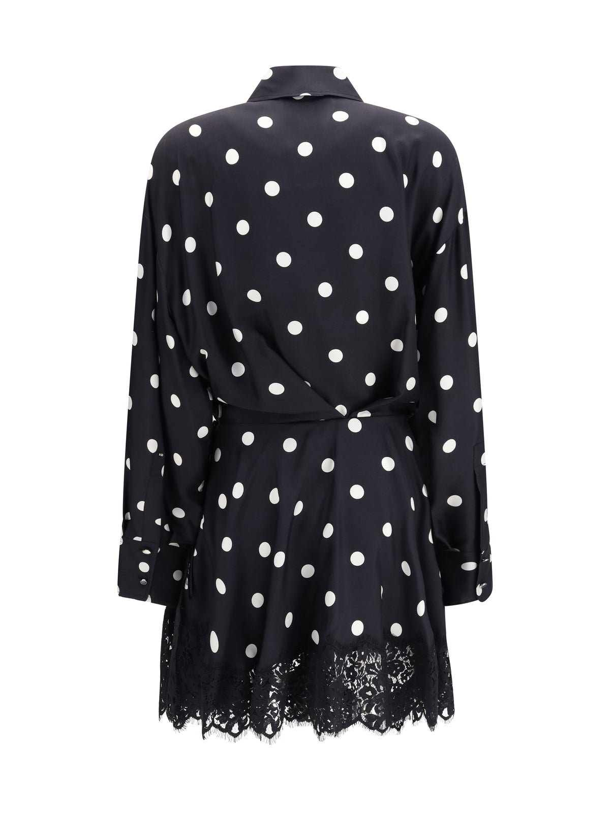 Max Mara Sportmax Polka dot lace Dress with drawstring - Black