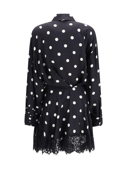 Max Mara Sportmax Polka dot lace Dress with drawstring - Black