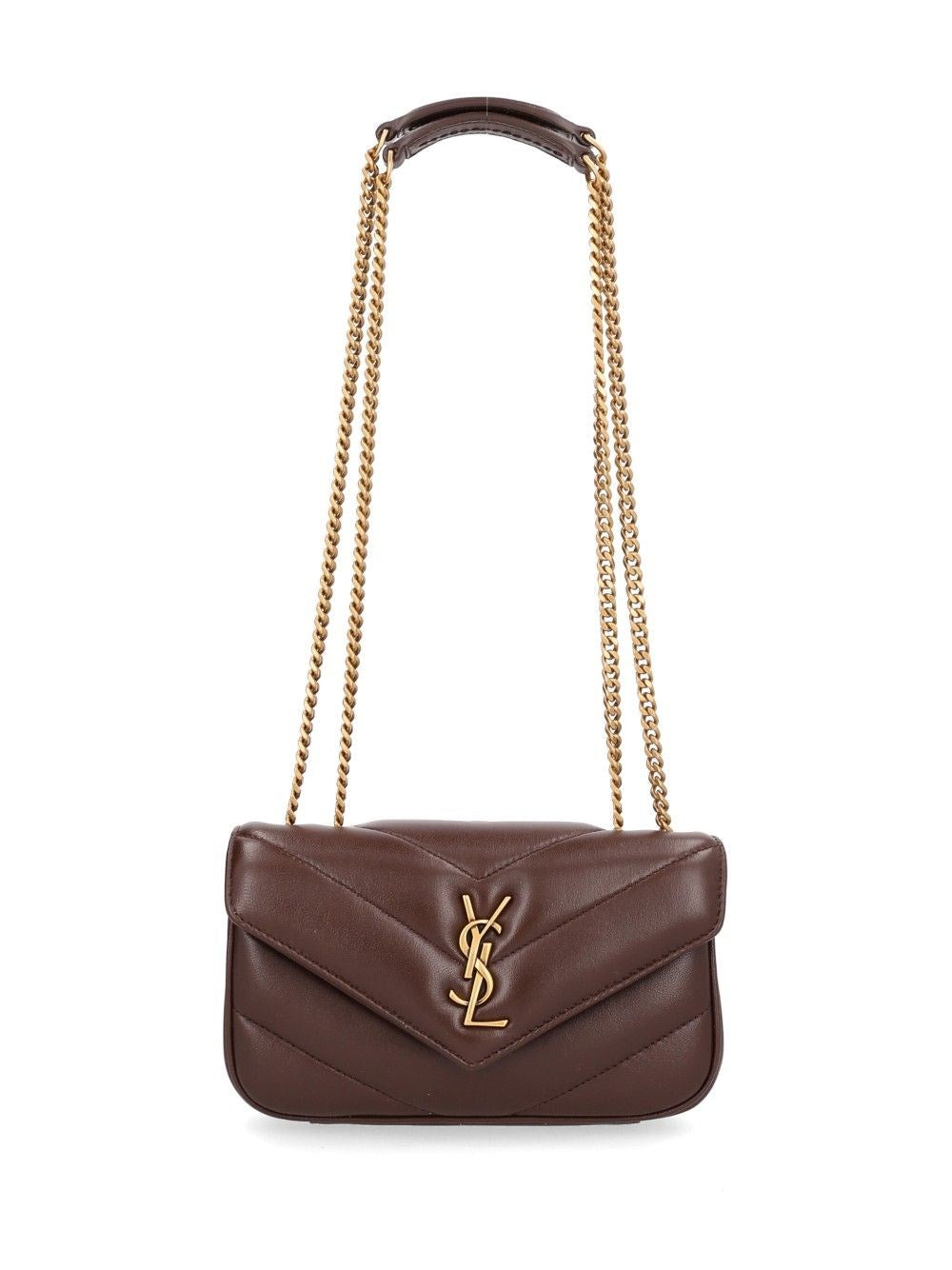 Saint Laurent Loulou Mini Lambskin Bag - Bordeaux