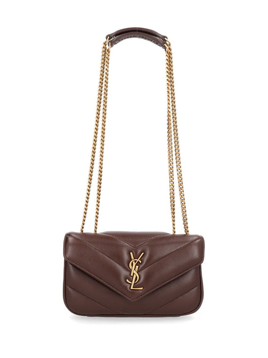Saint Laurent Loulou Mini Lambskin Bag - Bordeaux