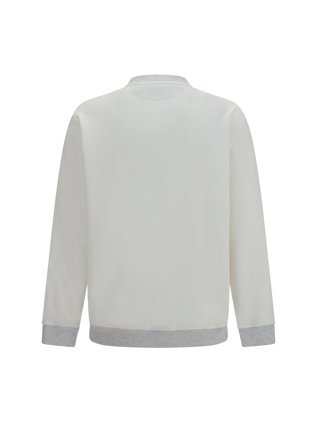 Brunello Cucinelli Cotton Sweatshirt with embroidery - Off White+Perla