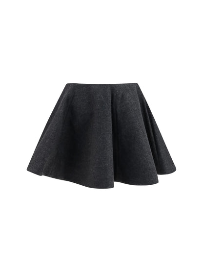 Ganni Wool Peacoat Skirt - Phantom
