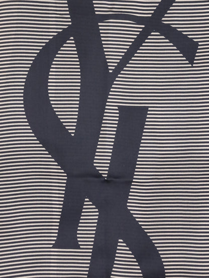 Saint Laurent Cassandre striped Stole - Navy/Ivory