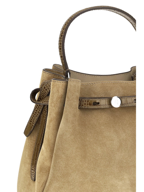 Tory Burch Romy suede Bucket Bag - Stone