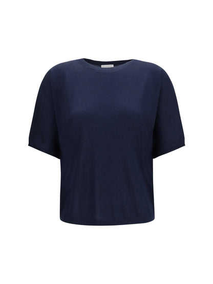 BRUNELLO CUCINELLI Short-sleeve cashmere and silk Sweater