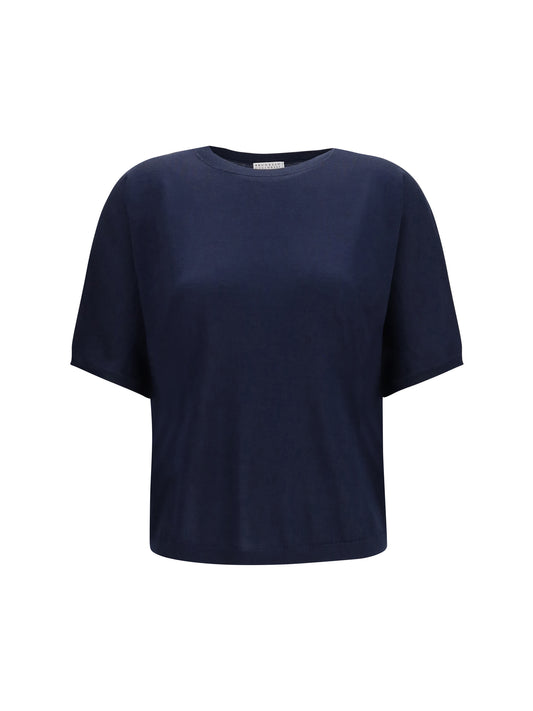 BRUNELLO CUCINELLI Short-sleeve cashmere and silk Sweater