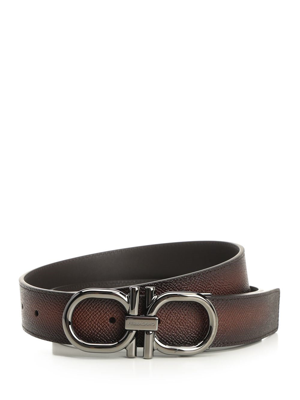 Ferragamo Adjustable "Gancini" Belt - Brown