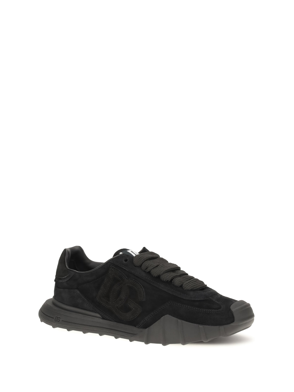 Dolce & Gabbana DG Athletic Sneakers in suede leather - Black/Black