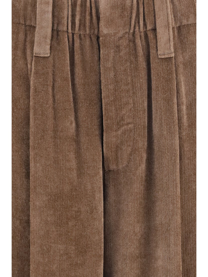 Brunello Cucinelli Elasticated viscose and cashmere Pants - Sigaro