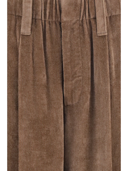 Brunello Cucinelli Elasticated viscose and cashmere Pants - Sigaro