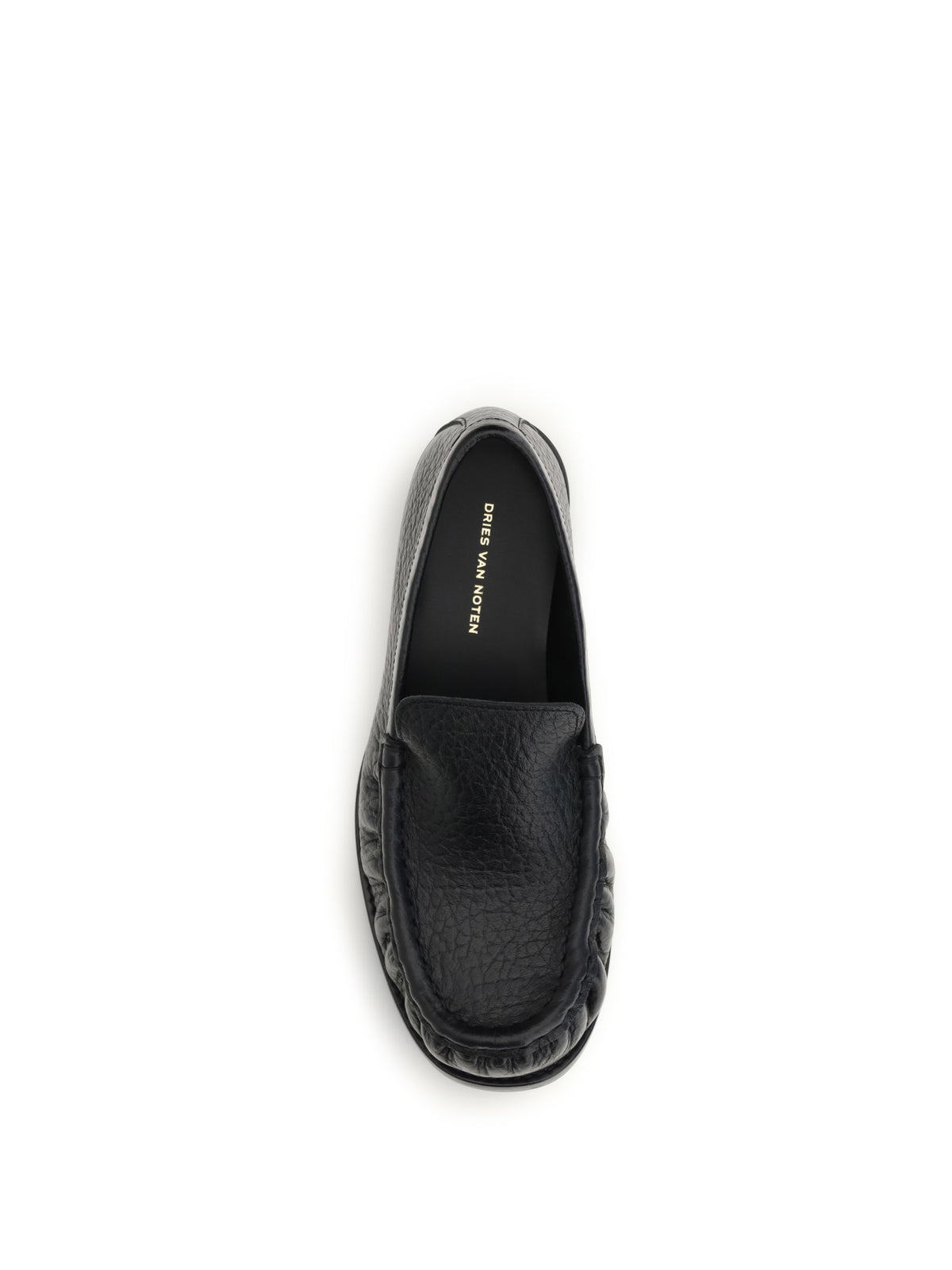Dries Van Noten Grained leather Loafers - Black