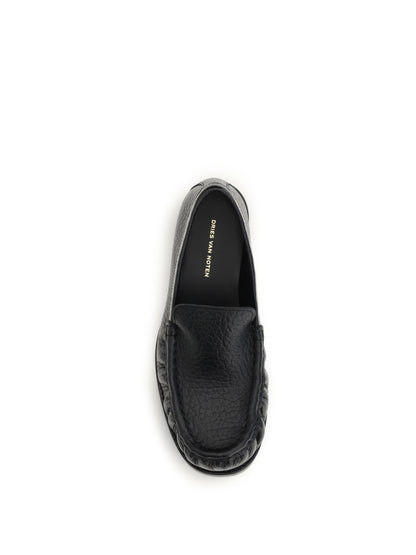 Dries Van Noten Grained leather Loafers - Black