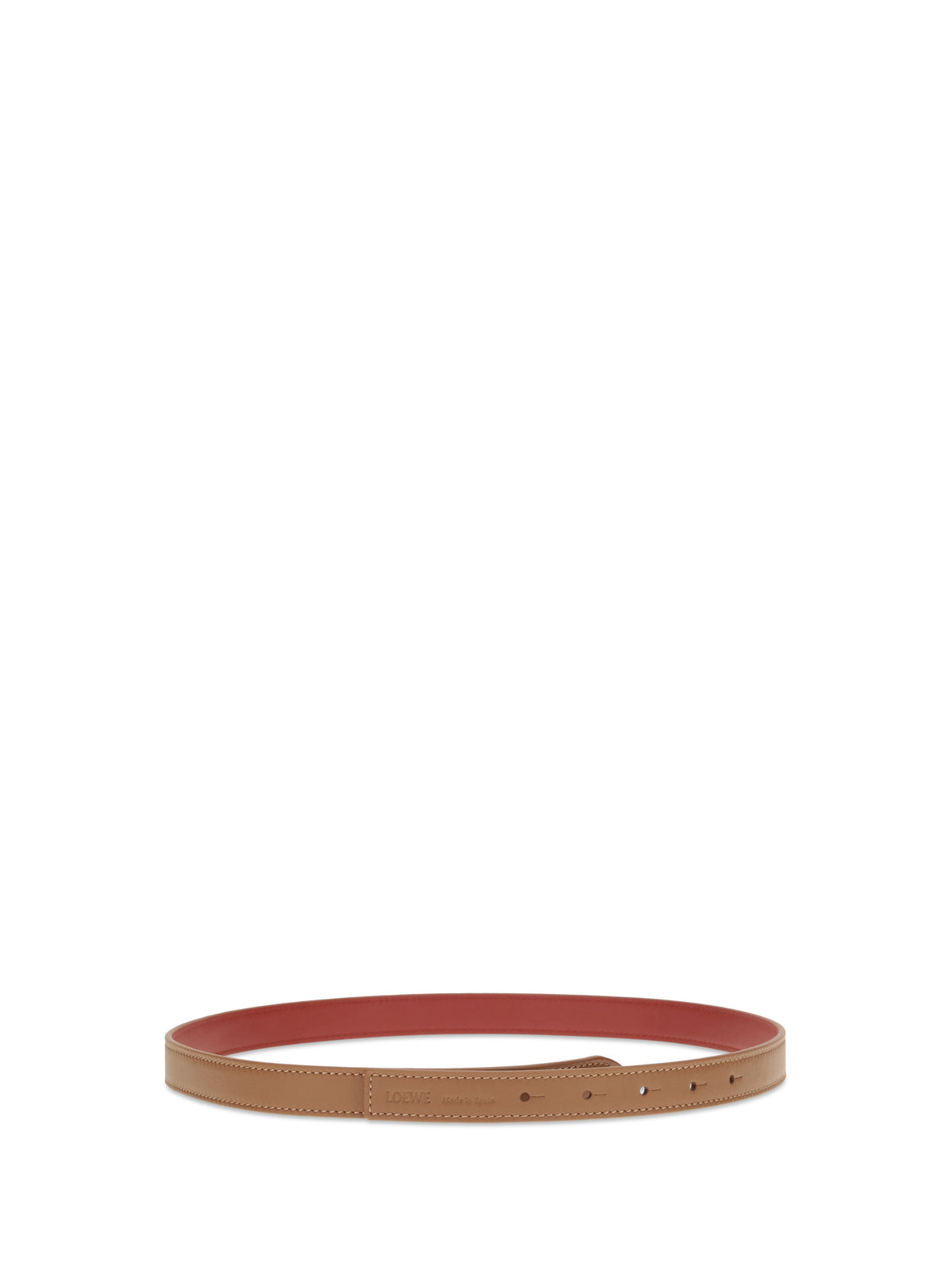 Loewe Reversible Leather Belt - Tan/Carmine Red