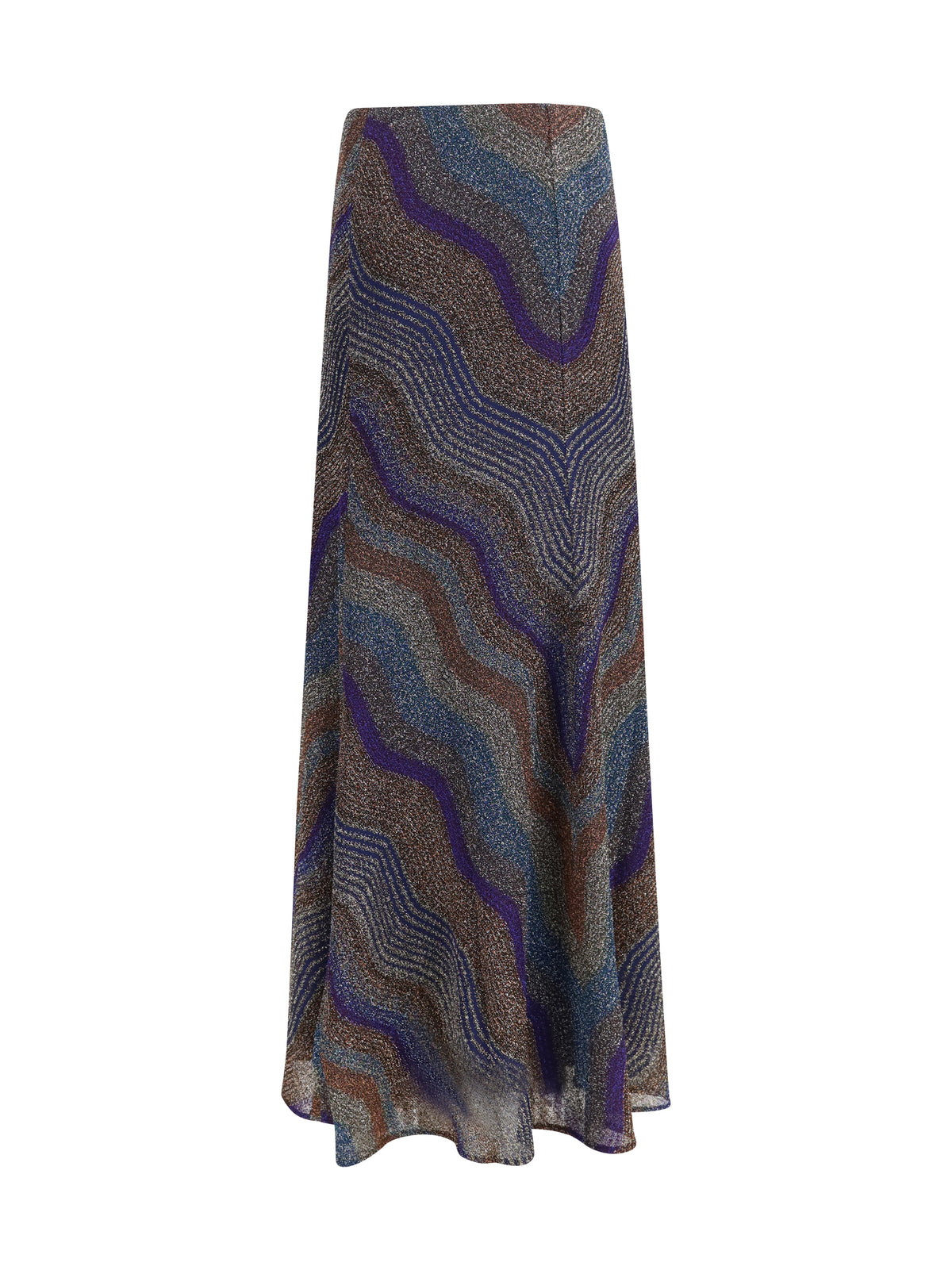 Missoni Sequined chevron lamé viscose long Skirt - Multiblu/Violet/Orange