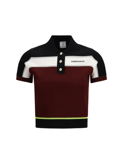 CASABLANCA Striped short-sleeve polo Shirt