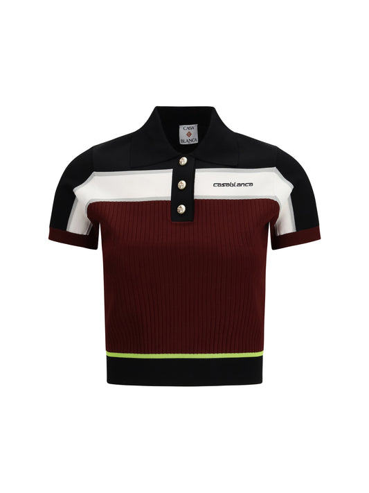 CASABLANCA Striped short-sleeve polo Shirt