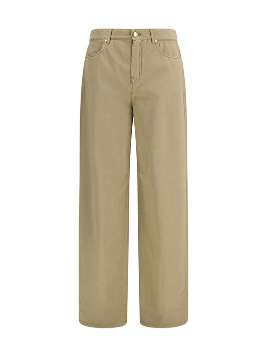 Max Mara Studio Baggy Pants in pure cotton satin - Coloniale