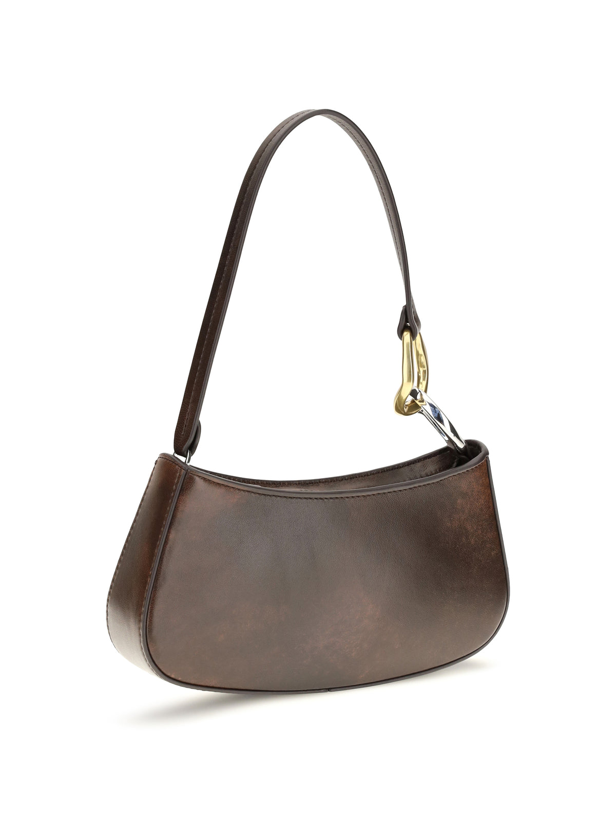 Staud Ollie Shoulder Bag - Espresso Distressed