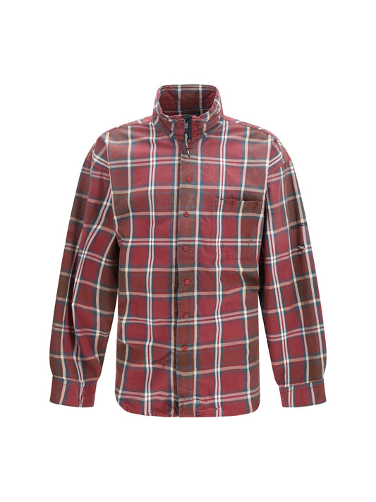 BALENCIAGA Zip Shirt in cotton-blend flannel
