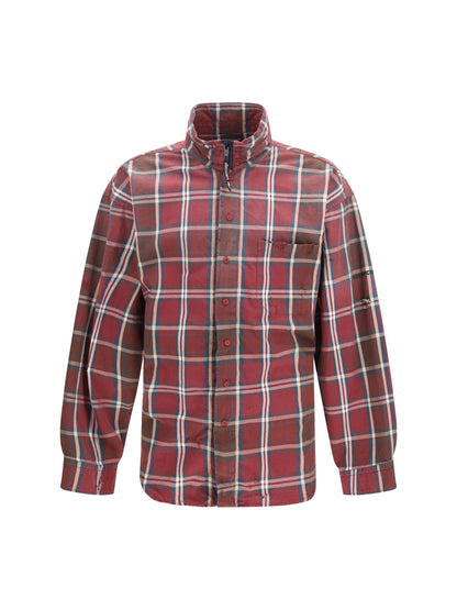 BALENCIAGA Zip Shirt in cotton-blend flannel