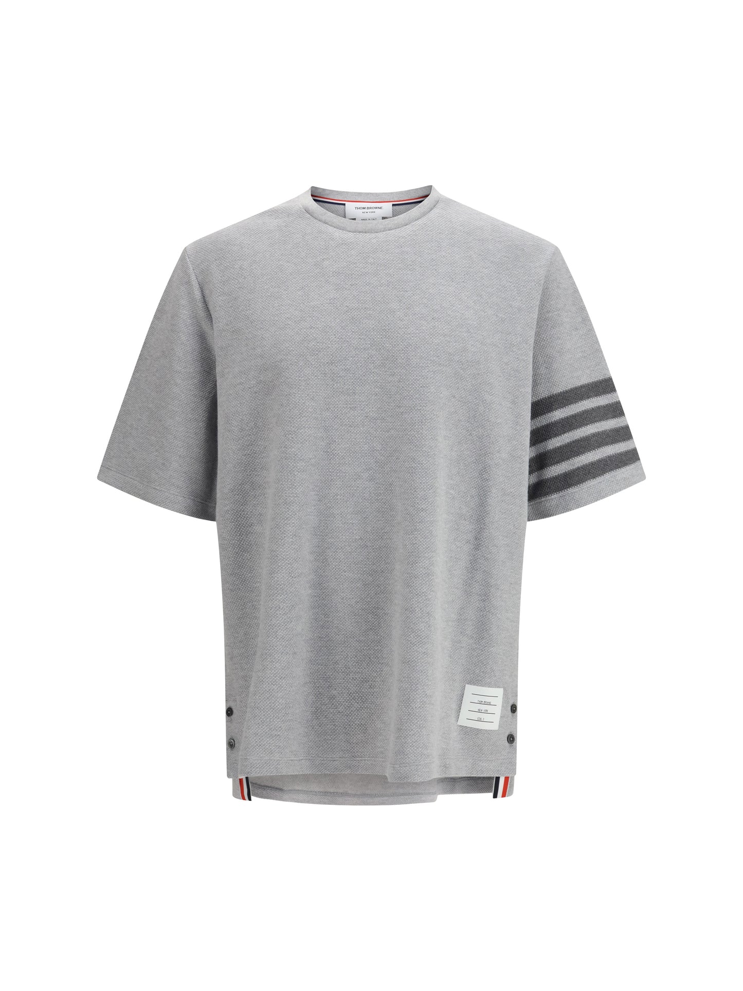 THOM BROWNE Textured cotton piqué T-shirt