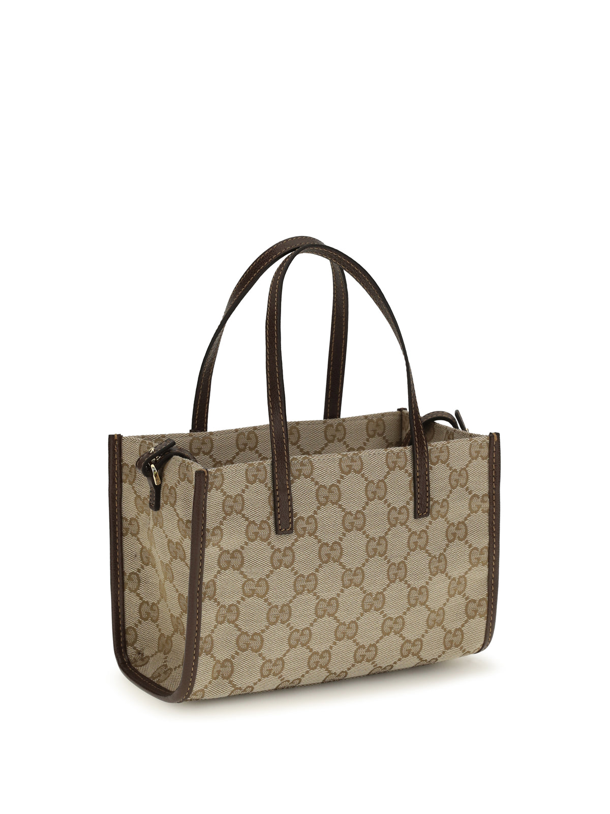 Gucci Small Shoping Bag with GG charm - Vint.Sand/Dk Brown