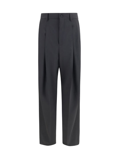 Dolce & Gabbana Wide-leg wool blend tailored Pants - Black