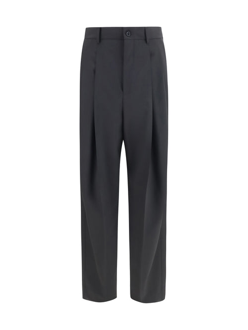 Dolce & Gabbana Wide-leg wool blend tailored Pants - Black