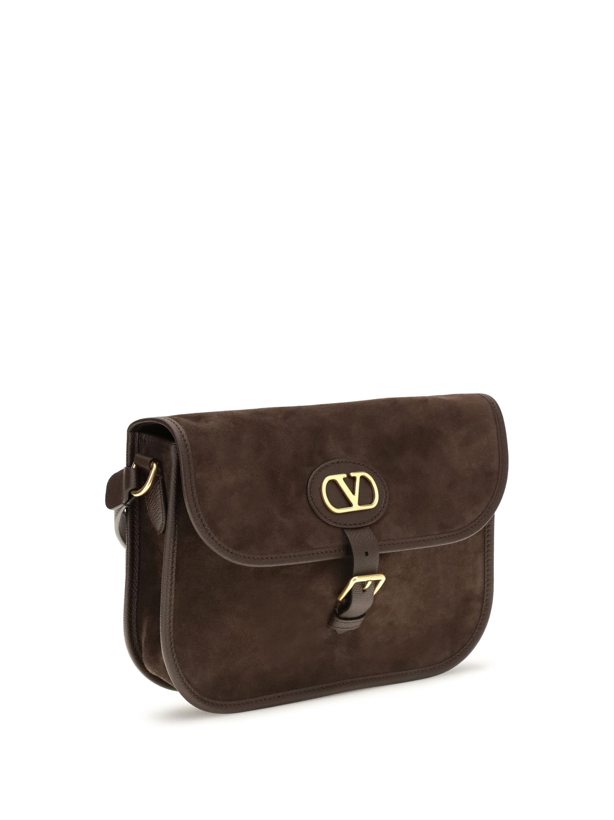 Valentino Garavani Antibes suede Shoulder Bag - Testa Di Moro/Oak Brown