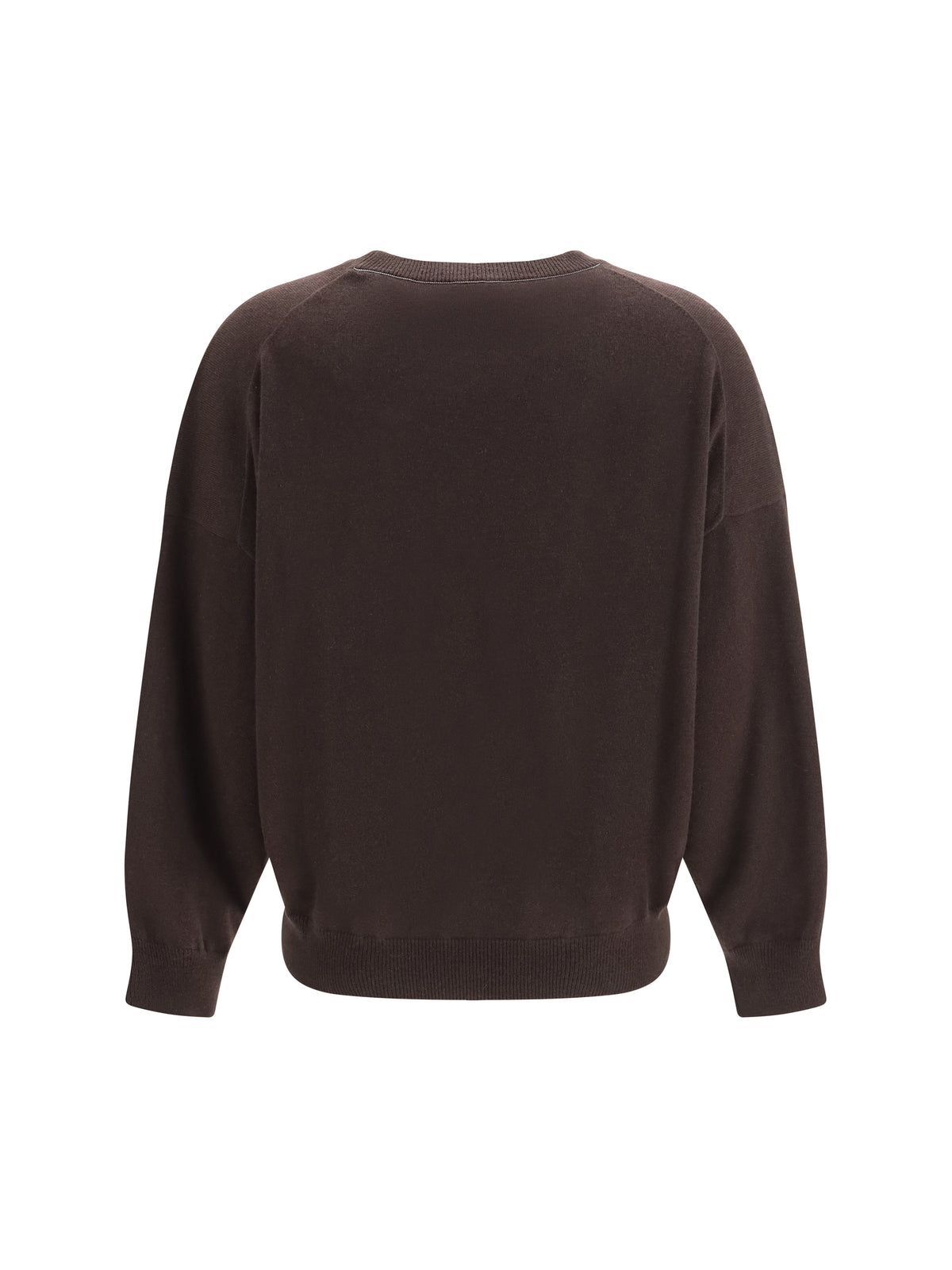 Brunello Cucinelli Cashmere Sweater with Monili chain - Coffee