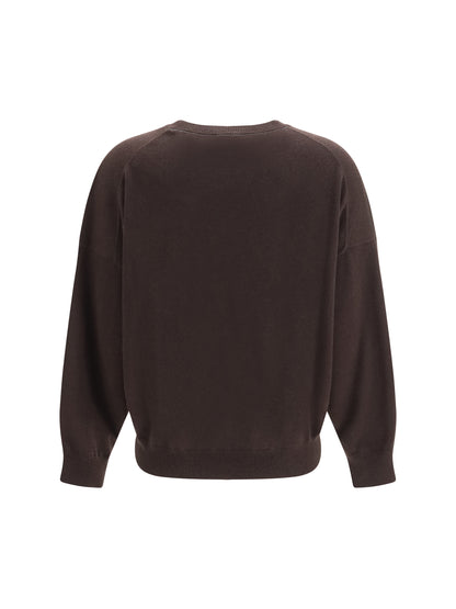 Brunello Cucinelli Cashmere Sweater with Monili chain - Coffee