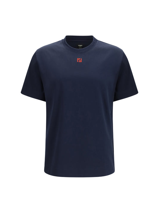 FENDI T-shirt in cotton with central logo embroidery