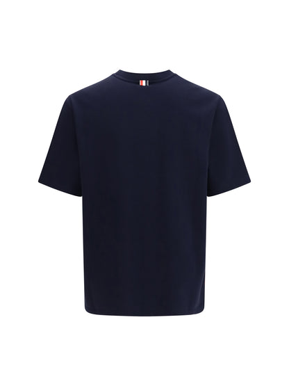 Thom Browne Colorblock T-shirt with 4-bar detail - Med Grey