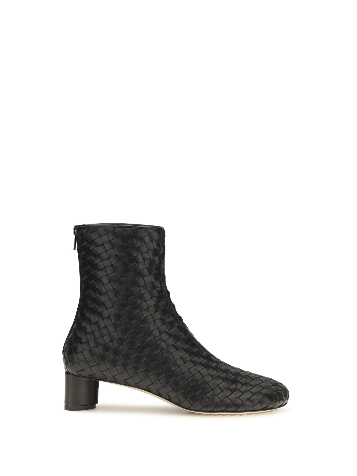 Bottega Veneta Cherry Intrecciato Ankle Boots - Black
