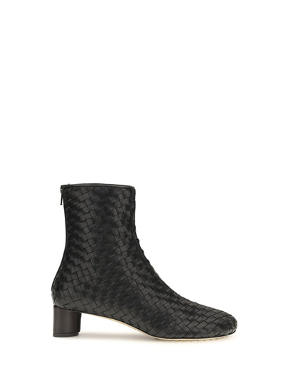 Bottega Veneta Cherry Intrecciato Ankle Boots - Black