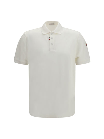 Moncler Cotton piqué Polo Shirt with logo - Natural