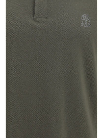 Brunello Cucinelli Cotton Polo - Army Washed+Grigio