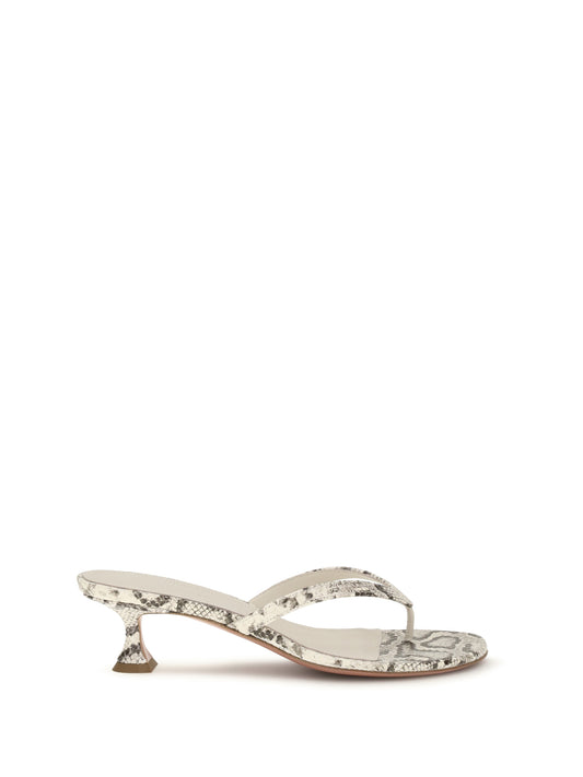 AMINA MUADDI Snake-print Juliette Thong Sandals