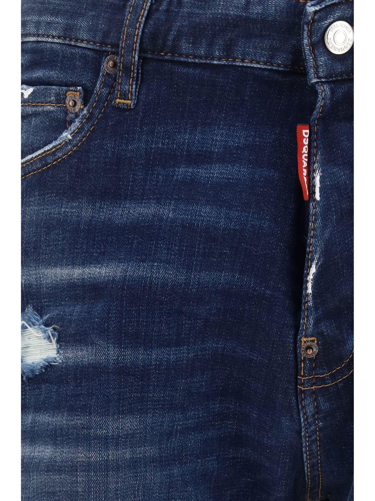 Dsquared2 Distressed Denim Shorts - Navy Blue