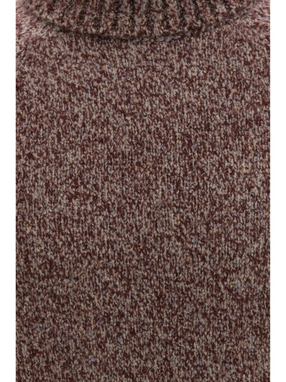 Brunello Cucinelli Wool, silk and cashmere turtleneck Sweater - Borgogna