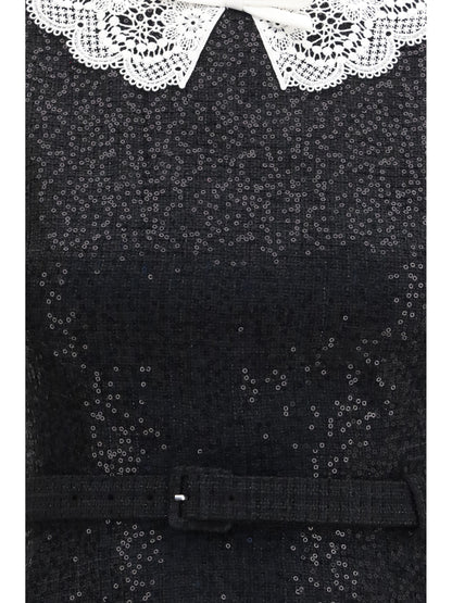 Self-Portrait Sequin bouclé Dress - Black