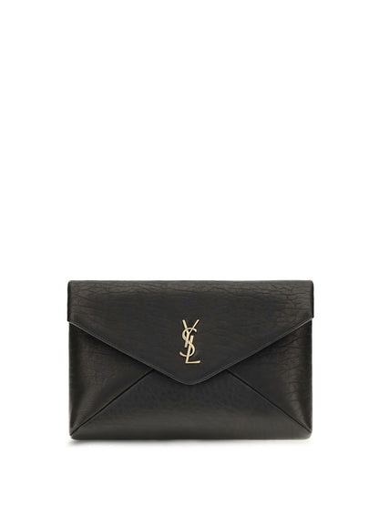 Saint Laurent Envelope leather Clutch - Black