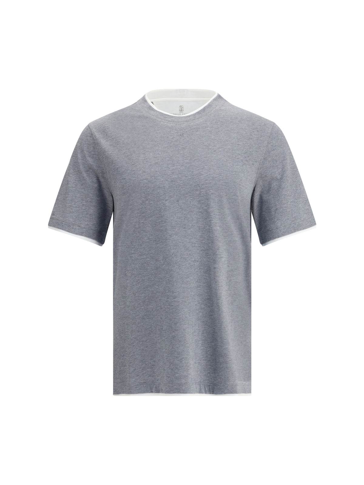 Brunello Cucinelli Cotton T-shirt - Grey Medio+Off White