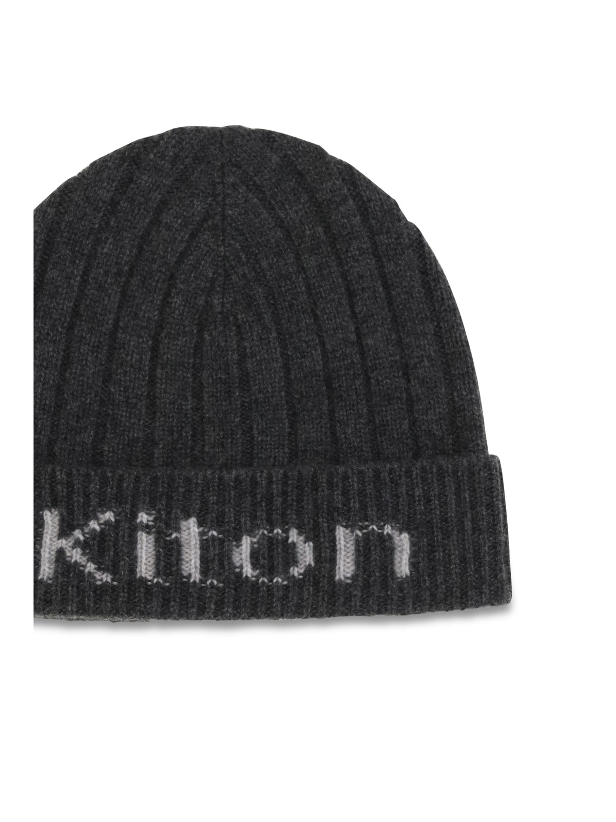 Kiton Wool Beanie Hat - Grey Dark/Grey Light